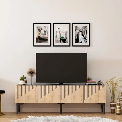 Hanah Home TV-skåp - Safir-ek, Svart marmor - Modern TV-möbel Hanah Home TV-skåp - Safir-ek, Svart marmor - Modern TV-möbel