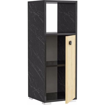 Hanah Home Badezimmer Schrank Ahu - Schwarzer Marmor - Saphireiche - Badezimmer Schrank Hanah Home Badezimmer Schrank Ahu - Schwarzer Marmor - Saphireiche - Badezimmer Schrank