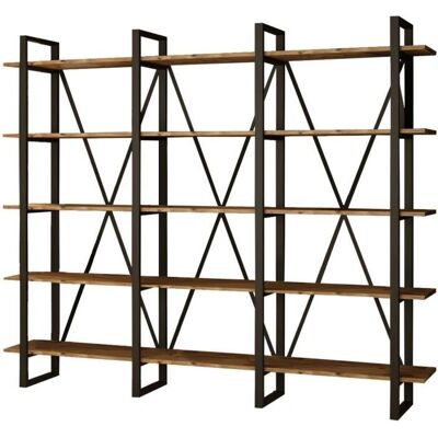 MUEBLES Kailua 149 - Musta, Mänty - Kirjahylly MUEBLES Kailua 149 - Musta, Mänty - Kirjahylly