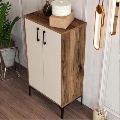 Hanah Home Schuhschrank Prag - Nussbaum, Creme - Schuhschrank Hanah Home Schuhschrank Prag - Nussbaum, Creme - Schuhschrank