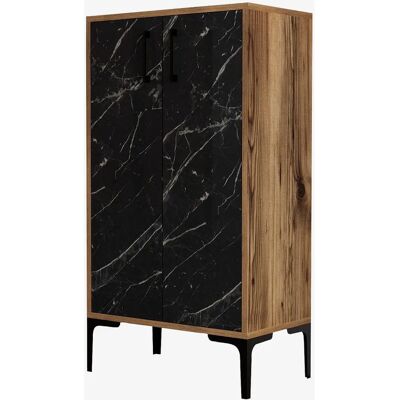 Kailua Modèle 1075 - Noyer + Marbre noir Armoire à chaussures - Publicité Kailua Modèle 1075 - Noyer + Marbre noir Armoire à chaussures - Publicité