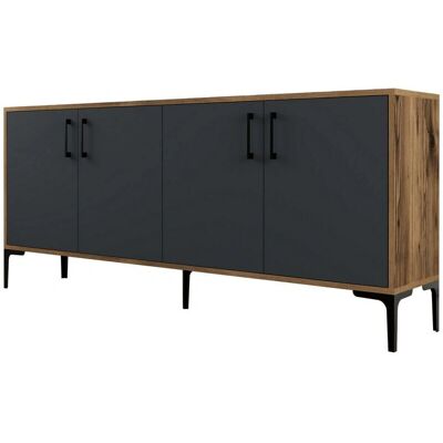 Buffet Kailua 1547 - Noyer + Anthracite - Buffet - Publicité Buffet Kailua 1547 - Noyer + Anthracite - Buffet - Publicité