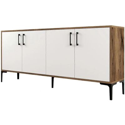 Hanah Home Console Walnut Blanc - Mobilier de salon - Publicité Hanah Home Console Walnut Blanc - Mobilier de salon - Publicité