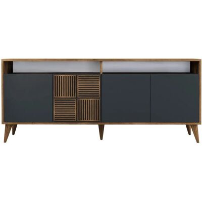 MUEBLES B105 Valnød og Antracit Konsol - Stue Møbler MUEBLES B105 Valnød og Antracit Konsol - Stue Møbler