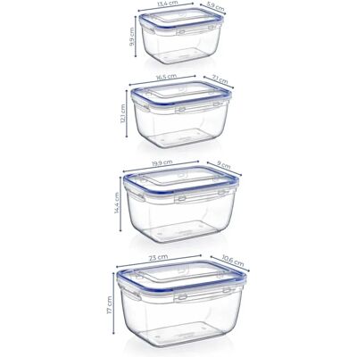 NADUVI - Davina - Transparent - 4 Stk - Aufbewahrungsbox NADUVI - Davina - Transparent - 4 Stk - Aufbewahrungsbox