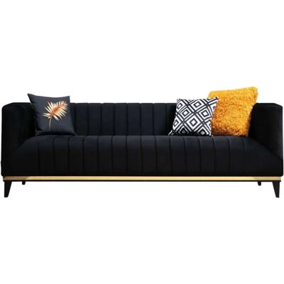 Canapé Bellino - Noir 3 Places d'Atelier del Sofa - Publicité Canapé Bellino - Noir 3 Places d'Atelier del Sofa - Publicité