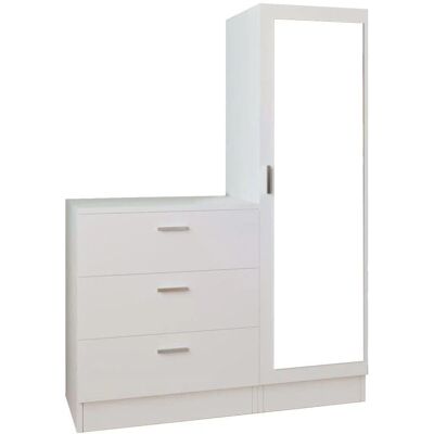 Commode Vitorio Blanche avec Armoire et Miroir - Mobilier - Publicité Commode Vitorio Blanche avec Armoire et Miroir - Mobilier - Publicité