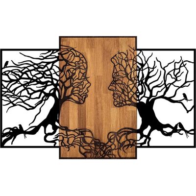 Wallity Schwarzer Walnussbaum Wanddekoration - 125x3x79cm Wallity Schwarzer Walnussbaum Wanddekoration - 125x3x79cm