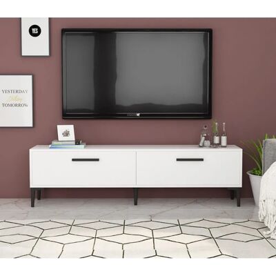 Meuble TV Hanah Home Inel - Blanc - Étagères & Meubles TV Meuble TV Hanah Home Inel - Blanc - Étagères & Meubles TV