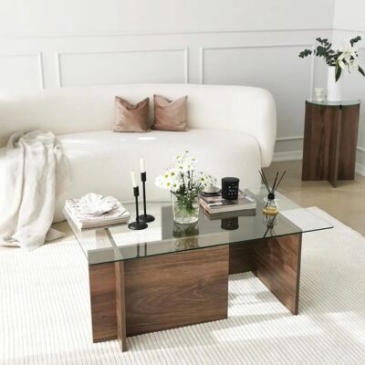 MUEBLES Masă de centru nuc - Masă de cafea MUEBLES Masă de centru nuc - Masă de cafea