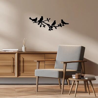 Wallity Decorative Birds - Metal Wall Accessory on Branch Wallity Decorative Birds - Metal Wall Accessory on Branch