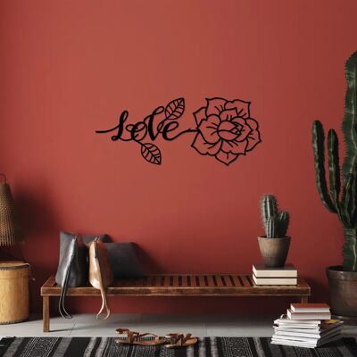 Wallity Decorative Metal Wall Accessories Love And Flower - Wall Accessories Wallity Decorative Metal Wall Accessories Love And Flower - Wall Accessories