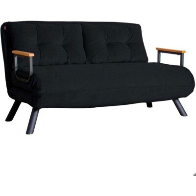 Hugo Sando Canapé Convertible 2 Places Noir - Publicité Hugo Sando Canapé Convertible 2 Places Noir - Publicité