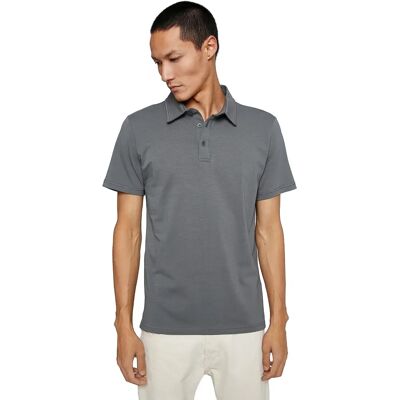 Koton Basic T-Shirt Polo Neck - Katoen - Grijs - M Koton Basic T-Shirt Polo Neck - Katoen - Grijs - M