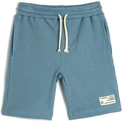 Shorts en coton Basic à taille nouée - Bleu, Blanc - Vêtements d'été pour garçons Shorts en coton Basic à taille nouée - Bleu, Blanc - Vêtements d'été pour garçons