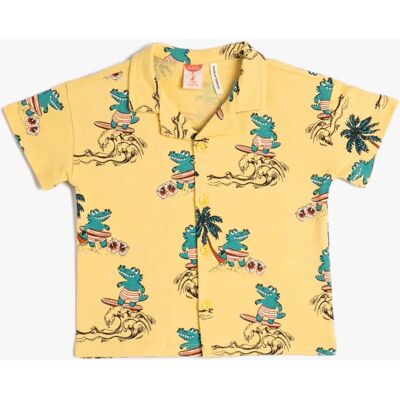 Chemise en coton imprimé crocodile de Koton - Manches courtes - Bébé Chemise en coton imprimé crocodile de Koton - Manches courtes - Bébé