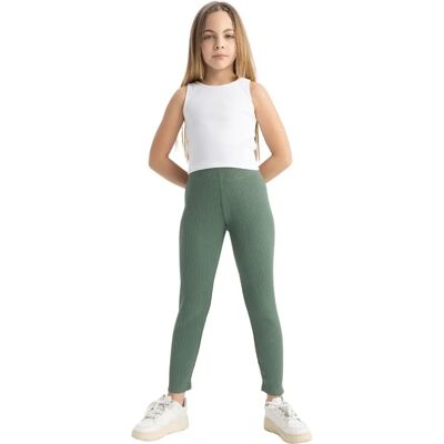 DEFACTO Collants longs à côtes pour filles - Kaki, Rose, Anthracite - Collants DEFACTO Collants longs à côtes pour filles - Kaki, Rose, Anthracite - Collants