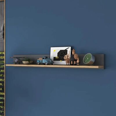 Hanah Home Wandregal - Walnuss und Anthrazit - 120x15x14,8cm Hanah Home Wandregal - Walnuss und Anthrazit - 120x15x14,8cm