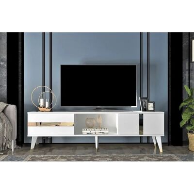 Hanah Home Kailua TV-Schrank - Weiß und Gold - TV-Schrank Hanah Home Kailua TV-Schrank - Weiß und Gold - TV-Schrank