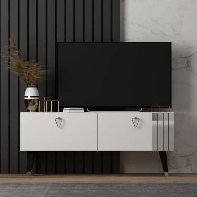 Hanah Home Kailua 1949 Biały TV Szafka - 120x50x30cm Hanah Home Kailua 1949 Biały TV Szafka - 120x50x30cm