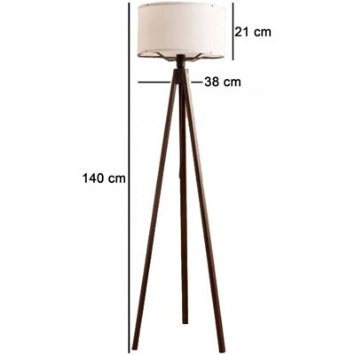 Ayd - Bodenlampe 140 - Weißer Schirm - Holzrahmen - Bodenlampe Ayd - Bodenlampe 140 - Weißer Schirm - Holzrahmen - Bodenlampe