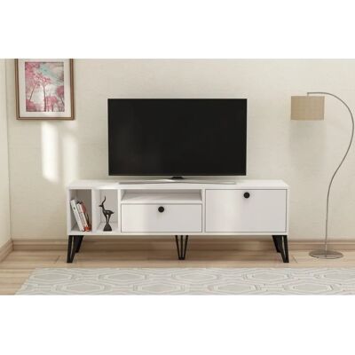 Kalune Design Finnegan Meuble TV - Moderne Blanc 150x53x35cm - Meuble TV Kalune Design Finnegan Meuble TV - Moderne Blanc 150x53x35cm - Meuble TV