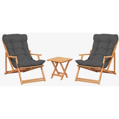 Hanah Home - Set Masă și Scaune de Grădină - Gri - Mobilier pentru Exterior Hanah Home - Set Masă și Scaune de Grădină - Gri - Mobilier pentru Exterior