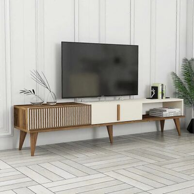 Hanah Home Milan Alt Nussbaum Creme TV-Schrank - TV Möbel Hanah Home Milan Alt Nussbaum Creme TV-Schrank - TV Möbel