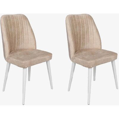 Hanah Home Alfa 2 Scaune Bej - Mobilier Hanah Home Alfa 2 Scaune Bej - Mobilier