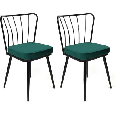 Hanah Home Yildiz 2 Stk. Grüne Metallstühle - Stühle Hanah Home Yildiz 2 Stk. Grüne Metallstühle - Stühle