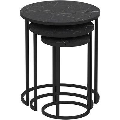Woody Fashion 506MNR1233 Kaffee/Beistell/Endtisch Runde Form - Beistelltisch-Set Woody Fashion 506MNR1233 Kaffee/Beistell/Endtisch Runde Form - Beistelltisch-Set