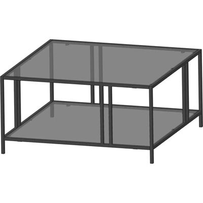 MUEBLES Schwarzer Kailua Couchtisch - 40x80x80cm - Sicherheitsglas MUEBLES Schwarzer Kailua Couchtisch - 40x80x80cm - Sicherheitsglas