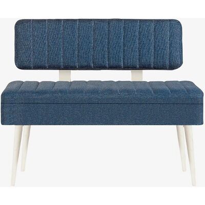 Hanah Home Blaue Aufbewahrungsbank - Skandinavischer Stil - Langlebig & Elegant - Sitzbank & Stauraum - 110cm Hanah Home Blaue Aufbewahrungsbank - Skandinavischer Stil - Langlebig & Elegant - Sitzbank & Stauraum - 110cm