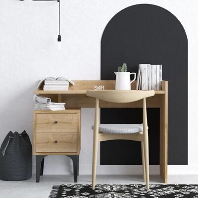 Kalune Design Erica Eichen-Schreibtisch - 100x45x80 cm - Schreibtisch mit Stauraum Kalune Design Erica Eichen-Schreibtisch - 100x45x80 cm - Schreibtisch mit Stauraum