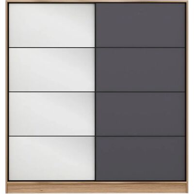 MUEBLES Dulap Kailua L333 - Sursă, Antracit, Uși glisante - Dulap MUEBLES Dulap Kailua L333 - Sursă, Antracit, Uși glisante - Dulap