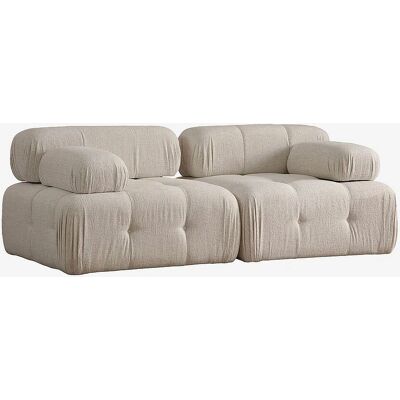Canapé 2 places Hanah Home - Beige - Polyester - Structure en bois - Publicité Canapé 2 places Hanah Home - Beige - Polyester - Structure en bois - Publicité