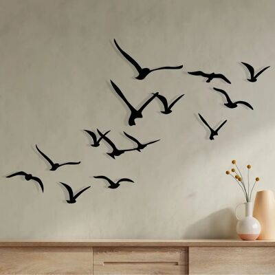 Wallity Schwarzes Metall Vogel Wandkunst - Dekorative Wandaccessoires Wallity Schwarzes Metall Vogel Wandkunst - Dekorative Wandaccessoires