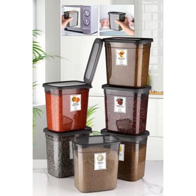 Set de Cutii de Depozitare Hermia - Fără BPA, Durabile - 6 bucăți Set de Cutii de Depozitare Hermia - Fără BPA, Durabile - 6 bucăți