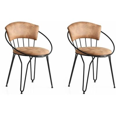 MUEBLES Ensemble de Chaises Bohème - Beige et Noir - Publicité MUEBLES Ensemble de Chaises Bohème - Beige et Noir - Publicité