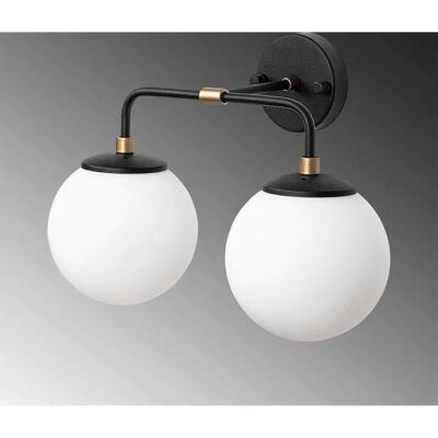 Opviq 12212 Wandleuchte - Elegante Metall-Glas-Schirm - Innen Opviq 12212 Wandleuchte - Elegante Metall-Glas-Schirm - Innen