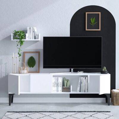 Kalune Design Makayla 150x35x47cm TV Möbel - Modern, Weiß, 3 Varianten Kalune Design Makayla 150x35x47cm TV Möbel - Modern, Weiß, 3 Varianten