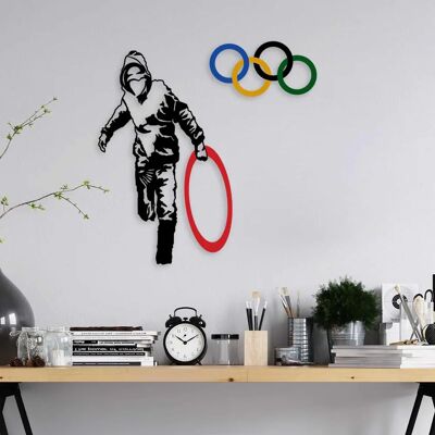 Wallity Banksy Decorative Metal Wall Accessory - Wall Decor Wallity Banksy Decorative Metal Wall Accessory - Wall Decor