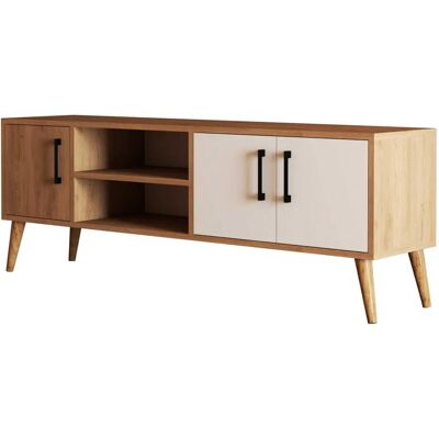Kailua AD101 150x53x35cm TV-Schrank Roble Blanco - TV Möbel Kailua AD101 150x53x35cm TV-Schrank Roble Blanco - TV Möbel