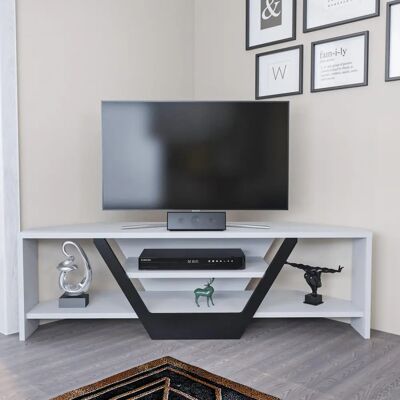 Hanah Home Sares Szafka RTV - Biały, Czarny - Szafka RTV Hanah Home Sares Szafka RTV - Biały, Czarny - Szafka RTV