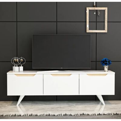 MUEBLES Kailua 947 TV-Schrank - Weiß + Eiche MUEBLES Kailua 947 TV-Schrank - Weiß + Eiche
