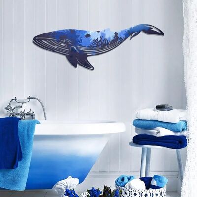 Wallity Reef Whale Metal Wall Art - Decorative Metal Wall Accessory Wallity Reef Whale Metal Wall Art - Decorative Metal Wall Accessory