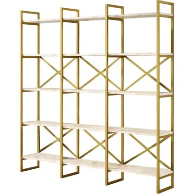 Estantería Kailua 1093 Blanco y Dorado - Estantería Estantería Kailua 1093 Blanco y Dorado - Estantería