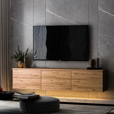 Hanah Home Atlantic Pine Neon TV-Schrank - Moderner Wandhalterungsspeicher Hanah Home Atlantic Pine Neon TV-Schrank - Moderner Wandhalterungsspeicher