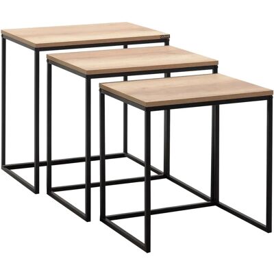 Hanah Home Set aus 3 Beistelltischen - Rechteckig Hanah Home Set aus 3 Beistelltischen - Rechteckig