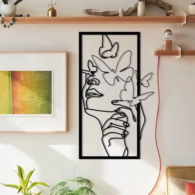 Wallity Accesorios Decorativos de Metal para Pared Butterfly Face Female - Decoración de Pared Wallity Accesorios Decorativos de Metal para Pared Butterfly Face Female - Decoración de Pared